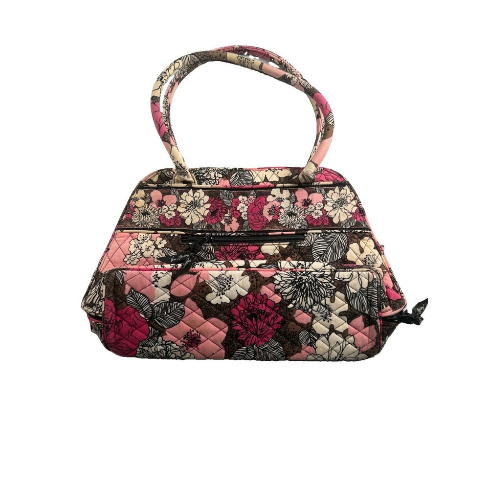 Vera Bradley Mod Floral Pink Bowler Bag Quilted Purse Retired Y2K Floral